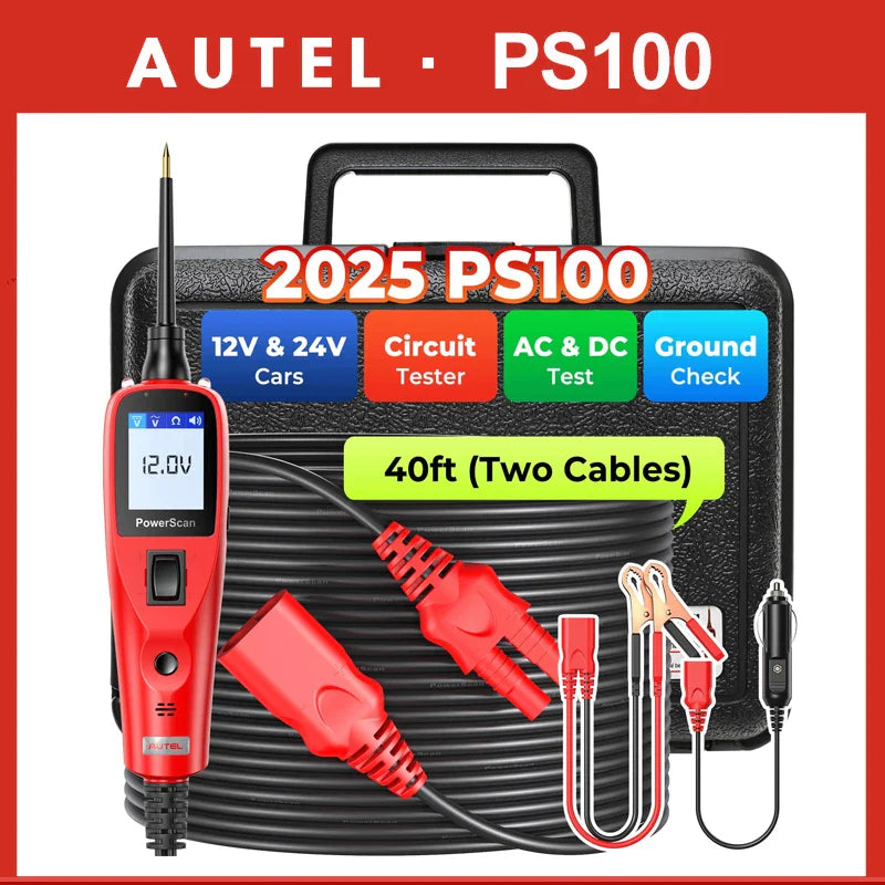 Autel PS100 PowerScan Electrical Automotive Circuit Tester Tool 12V 24V AVOmeter Diagnostic Tool