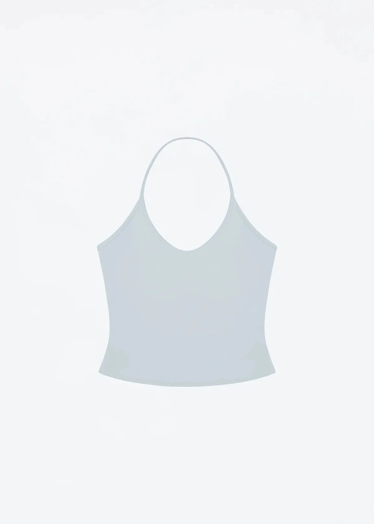 Tank Baby Blue Thin Strap Halter Small U-Neck Vest White Sexy Women's Summer Short Top