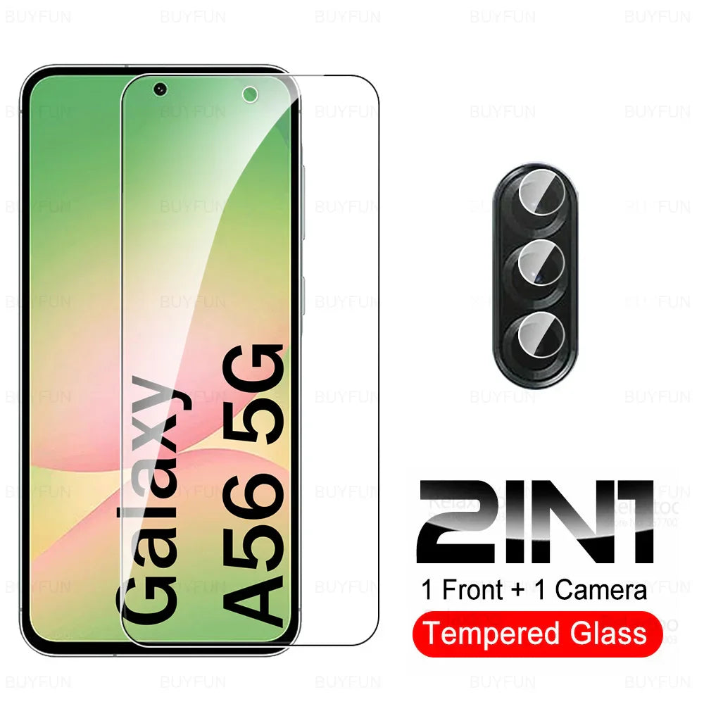 6in1 Camera Glass For Samsung Galaxy A56 Full Cover Tempered Glass SamsungA56 GalaxyA56 Samung A 56 56A 5G Lens Screen Protector