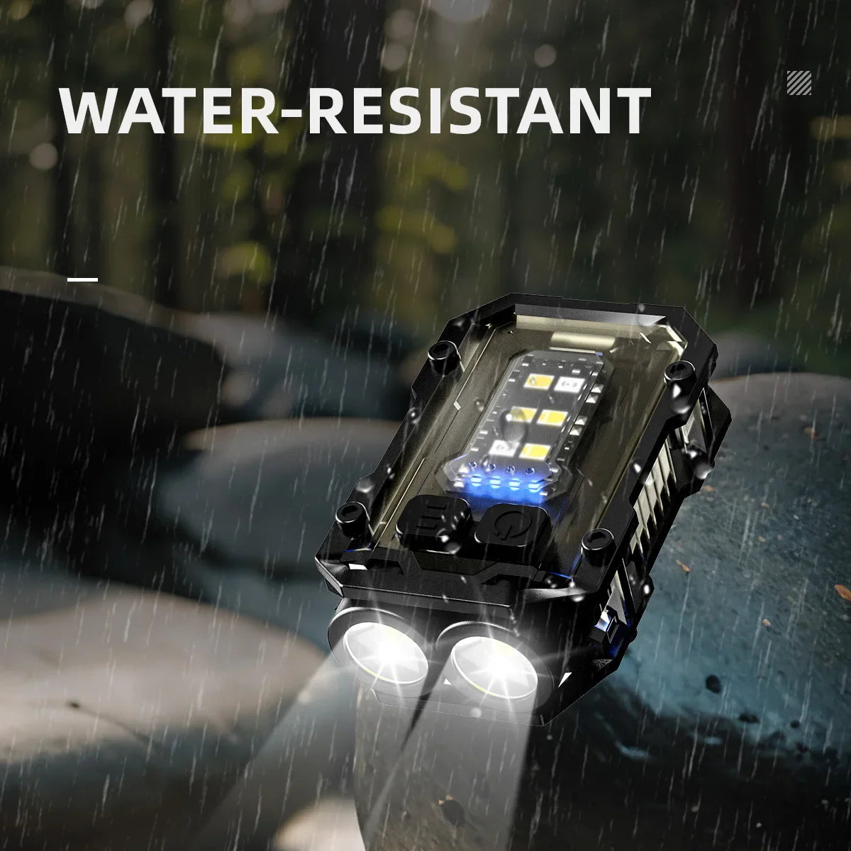 WARSUN Mini LED Flashlight SQ10 Rechargeable Keychain Torch Light with Clip Headlight for Outdoor Camping Hiking Emergency