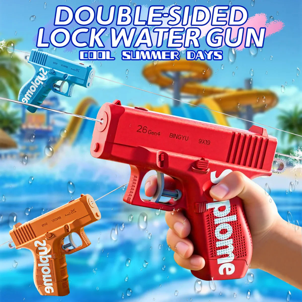 Creative two-way jetting small water gun prank dual-side water shooting Glock water gun children's fun play water toy