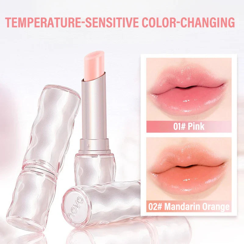 Temperature Changing Lip Balm Strawberry Flavor Jelly Lipstick Natural Moisturizing Lip Care Hydrating Lip Stick for Daily Use
