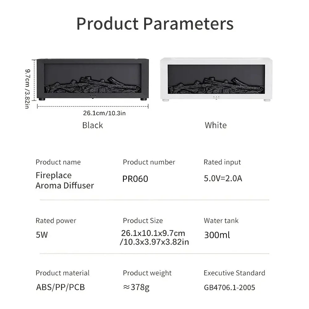 Upgraded 300ml Aroma Diffuser with 7-Color LED Flame Effect, Essential Oil Diffuser & Air Humidifier, Remote & Timer, Fragrance