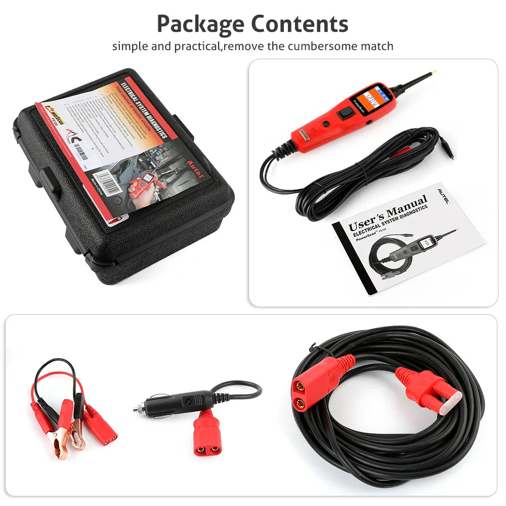 Autel PS100 PowerScan Electrical Automotive Circuit Tester Tool 12V 24V AVOmeter Diagnostic Tool