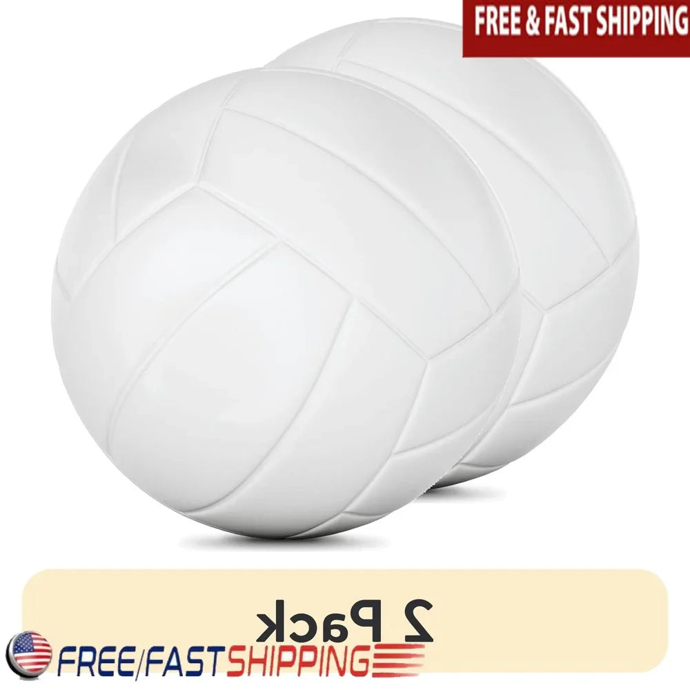 2 Pack Youth Volleyball Indoor Outdoor Composite Durable Full Size Easy to Control Ready to Use Perfect Practice Games