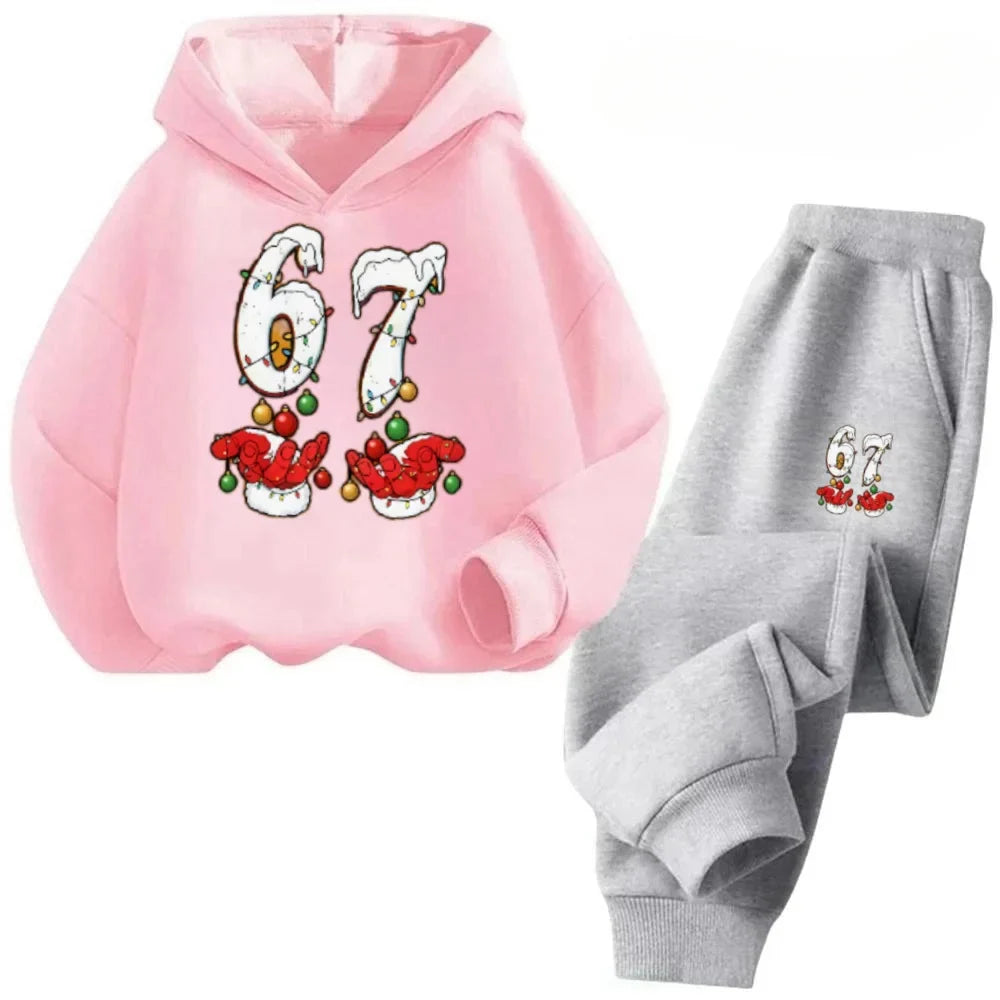 4-13Y 67 Skin-Friendly Kids Suit Hypoallergenic Cotton 2Pcs Playwear Free Shipping 2026 Children's Comfortable Sweatshirt Set