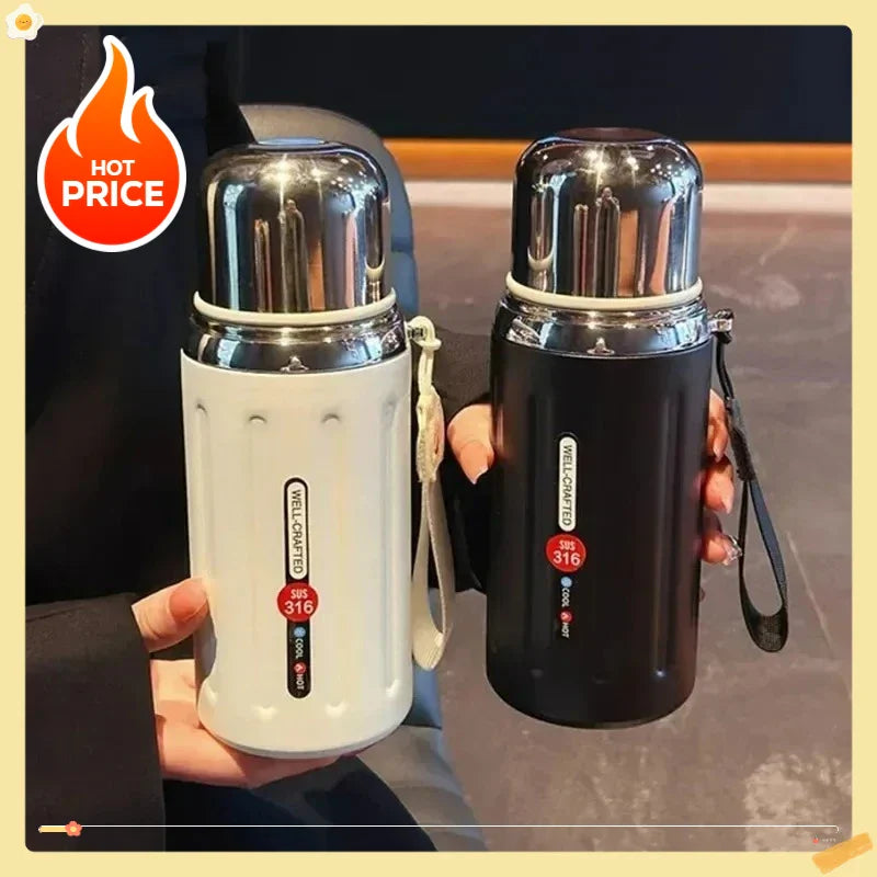 New 800ml Vacuum Flask Insulated Water Bottles Travel Thermal Cups For Hot And Cold Beverage Summer Winter Drinkware Gifts