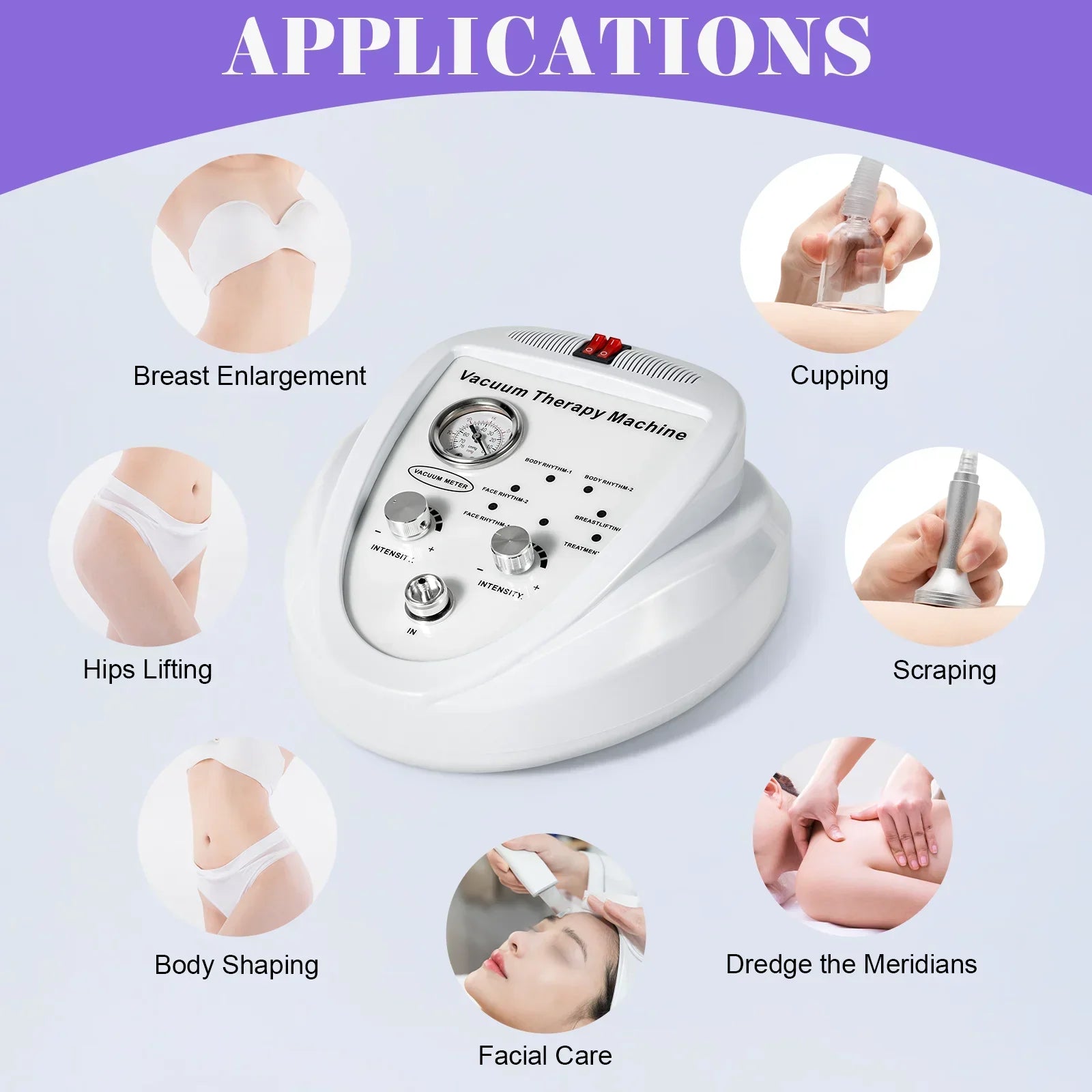 Vacuum Therapy Machine with 24 Pcs Vacuum Cups and 3 Pumps, Body Shaping Spa Skin Machine for Butt, Breast Body Shape Massage